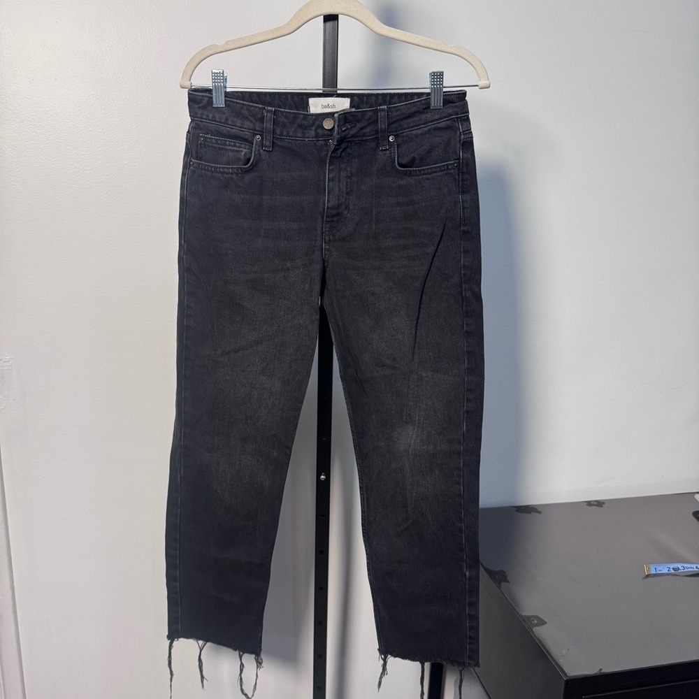 ba&sh Black Cropped Straight-Leg Jeans blackstone size women4